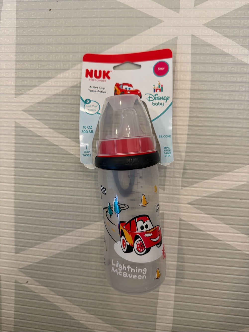 NUK Disney Baby Lightning McQueen Red & Black Sippy Bottle - 10 oz